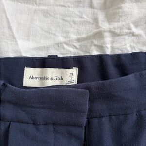 Abercrombie & Fitch Navy Blue Sloan Wide Leg Trousers